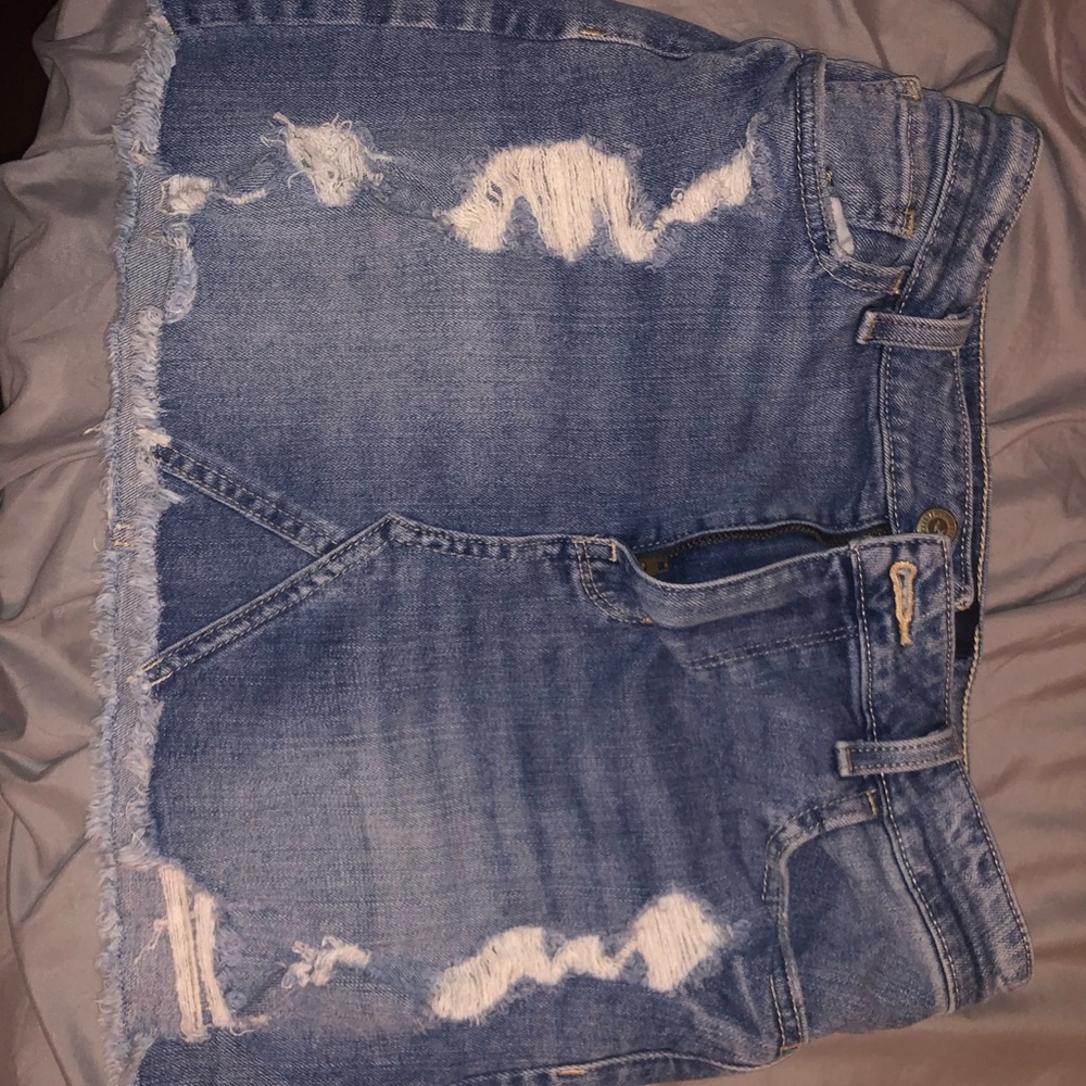 Ripped Denim Hollister Skirt 27W